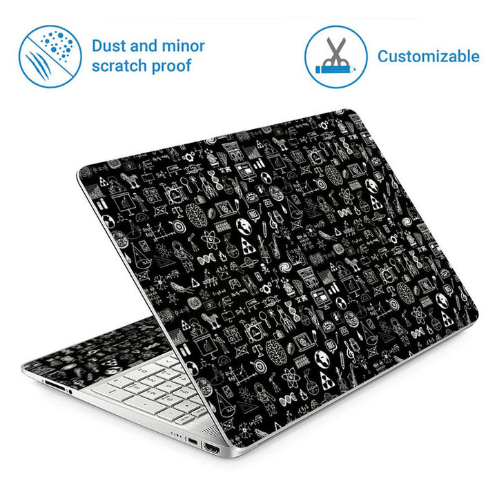 Full Panel Laptop Skin - Space Symbols on Black