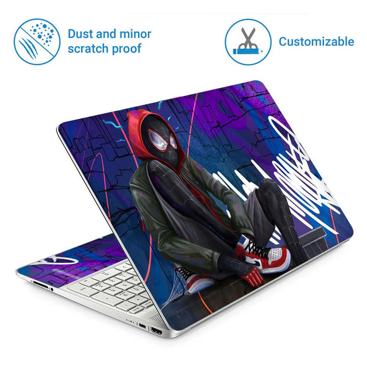 Full Panel Laptop Skin - Spider Hoodie Shoe Lace