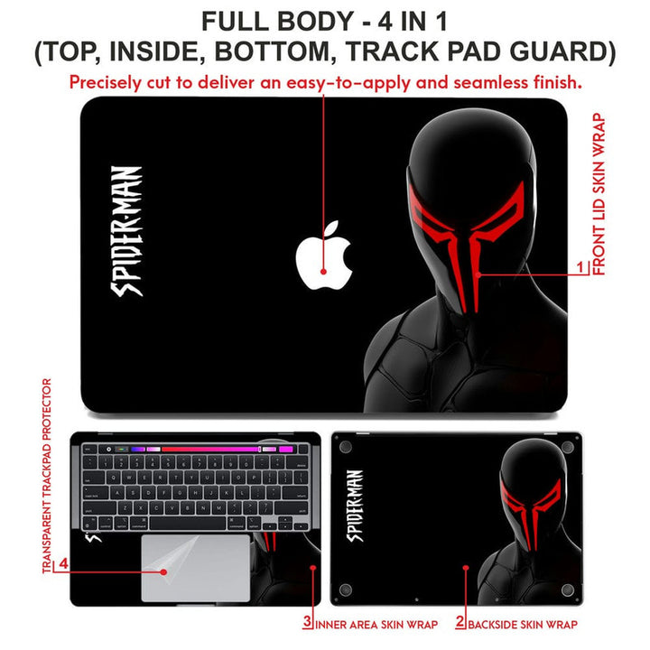 Laptop Skin for Apple MacBook - Spiderman Black - SkinsLegend