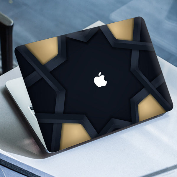 Laptop Skin for Apple MacBook - Star Design Black Dark Cream - SkinsLegend