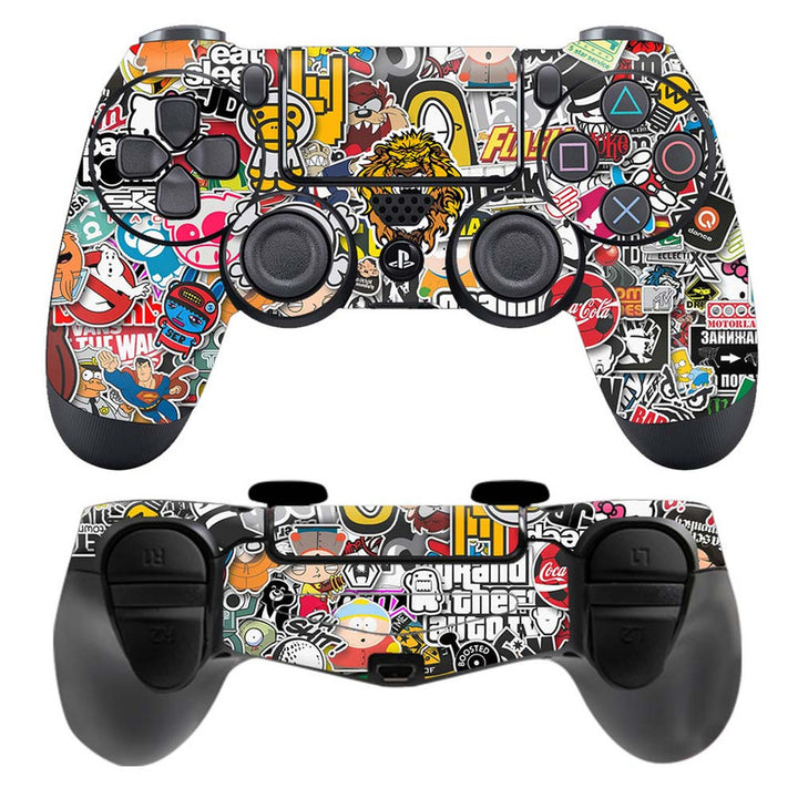 Skin Wrap Vinyl Sticker for DualShock 4 Wireless Controller- Sticker Bomb Tiger