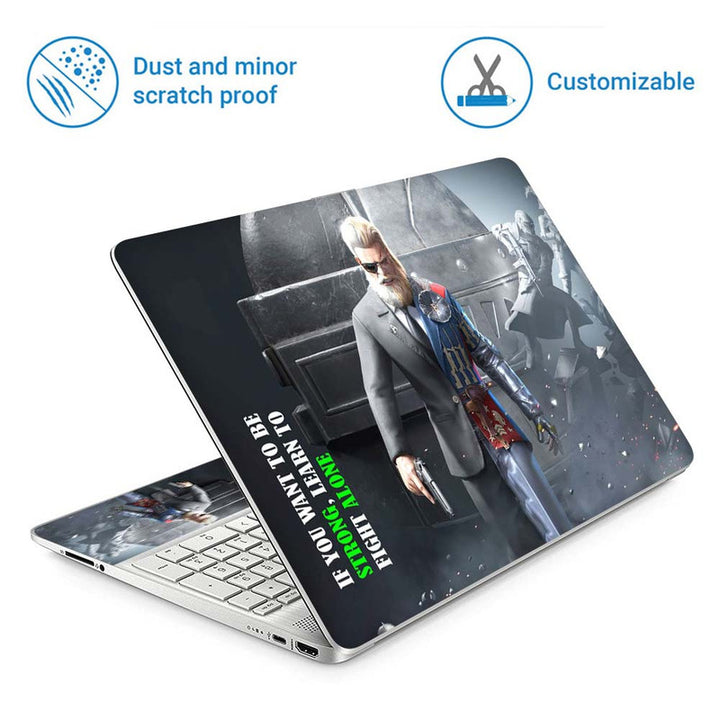 Full Panel Laptop Skin - Strong Alone Dual Dress