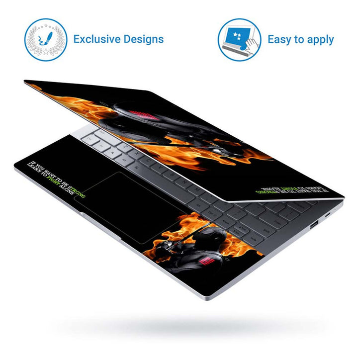 Full Panel Laptop Skin - Strong Fight Soldier Fire