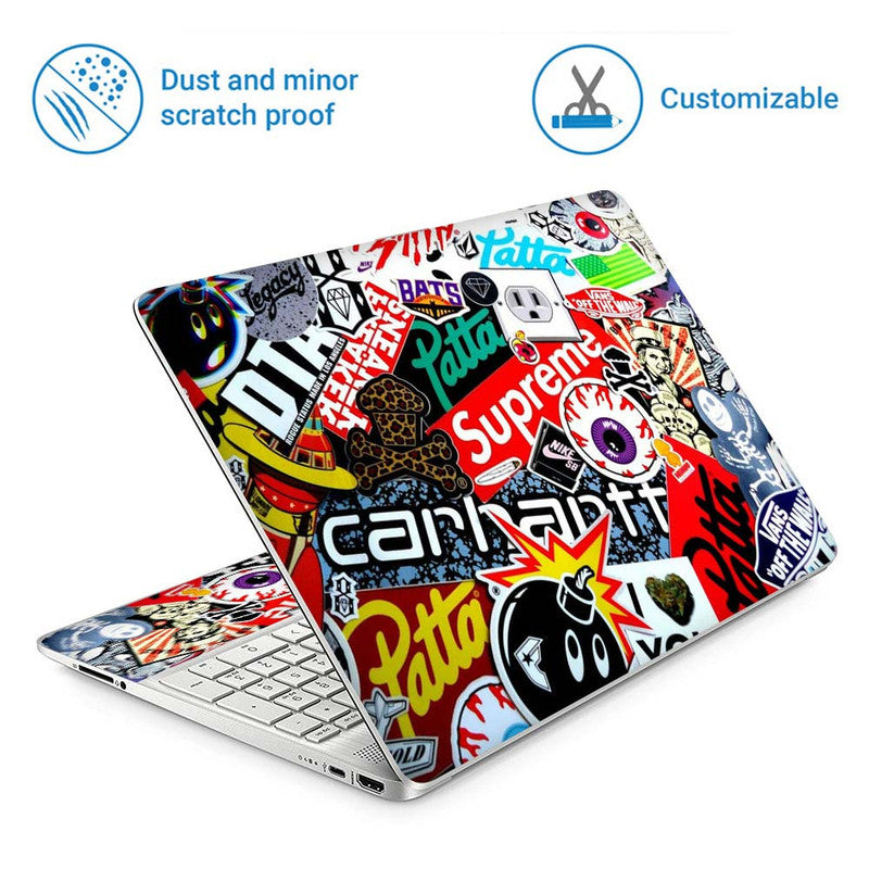 Full Panel Laptop Skin Supreme Sticker Bomb SkinsLegend