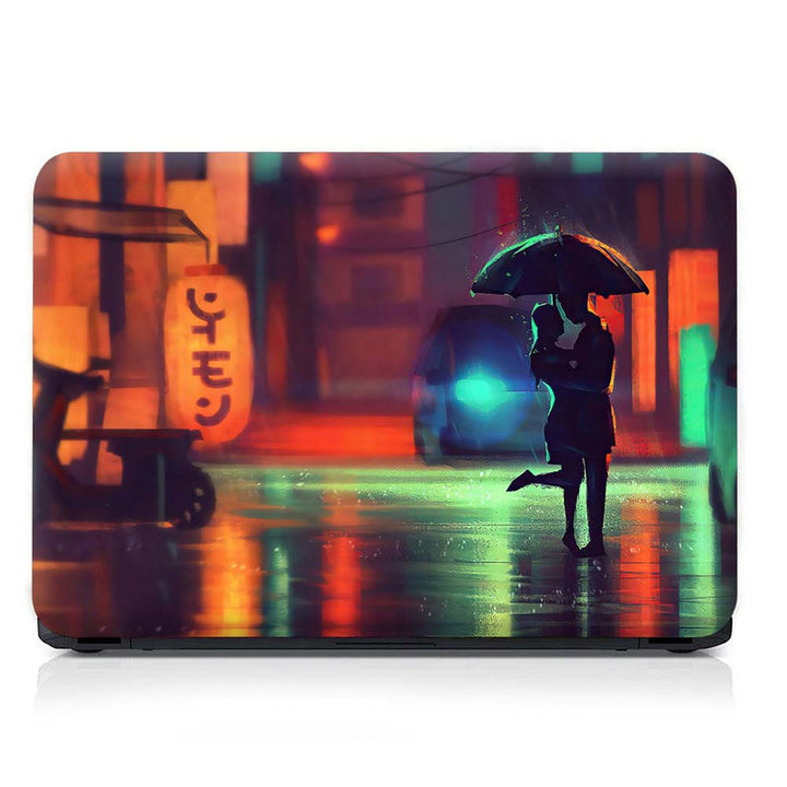 Full Panel Laptop Skin - Sweet Couple Silhouette Night