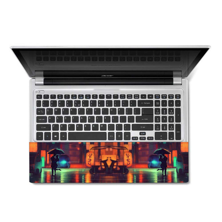 Full Panel Laptop Skin - Sweet Couple Silhouette Night