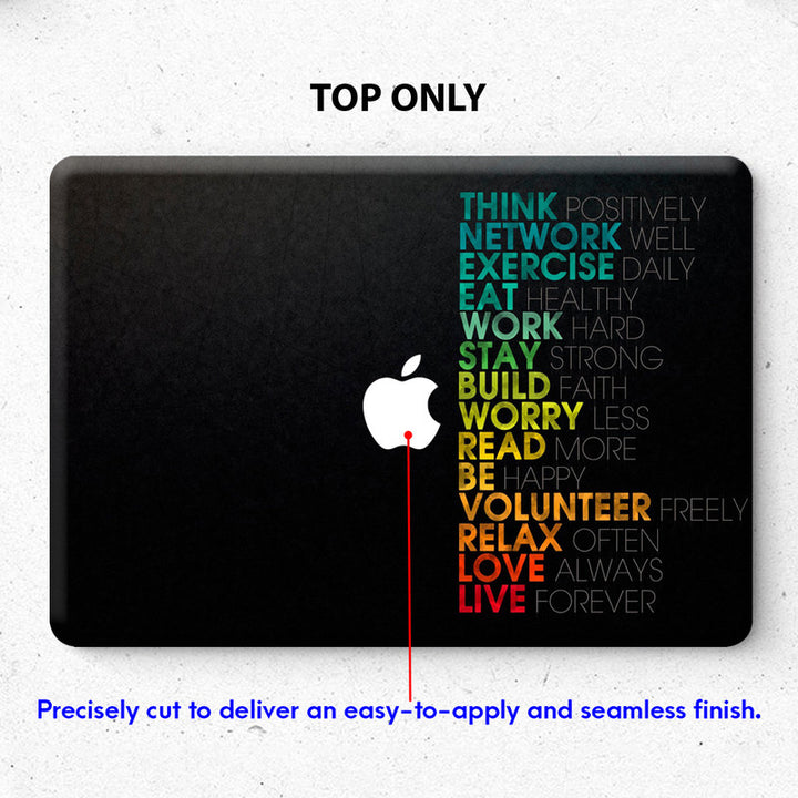 Laptop Skin for Apple MacBook - Think Positively Quotes - SkinsLegend