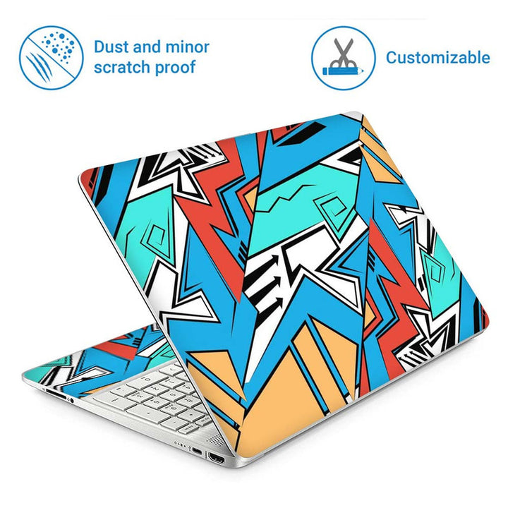 Full Panel Laptop Skin - Three Balck Arrows Abstract