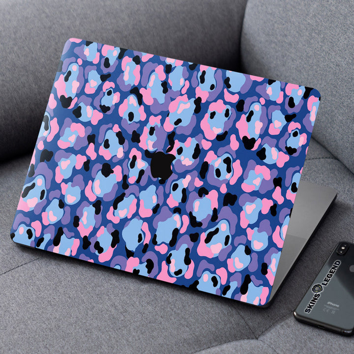 Laptop Skin for Apple MacBook - Tiger Design Pink Blue - SkinsLegend