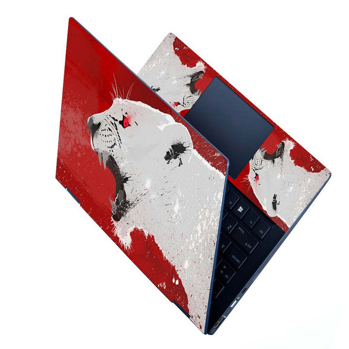 Full Panel Laptop Skin - Tiger Roar Art