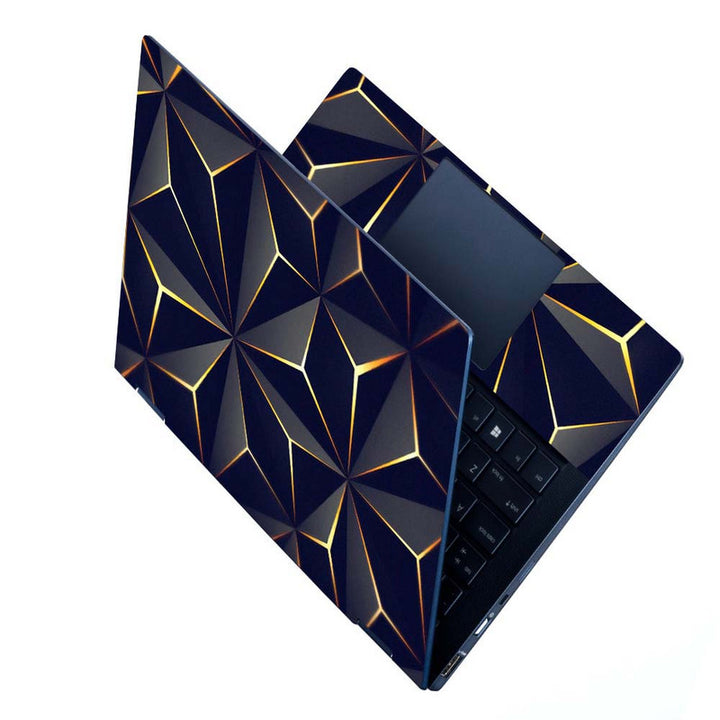 Full Panel Laptop Skin - Triangle Black Gold