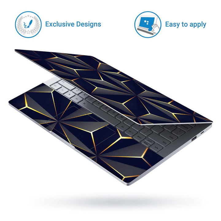 Full Panel Laptop Skin - Triangle Black Gold