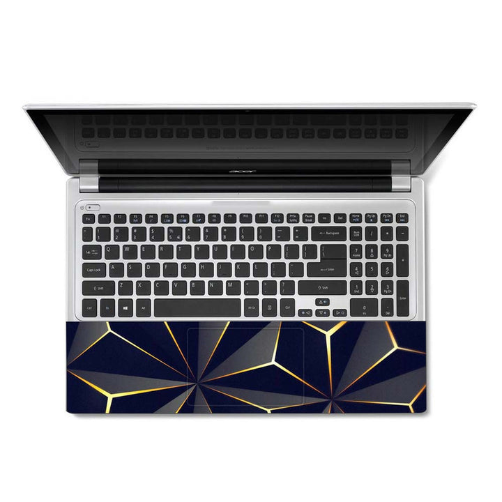 Full Panel Laptop Skin - Triangle Black Gold