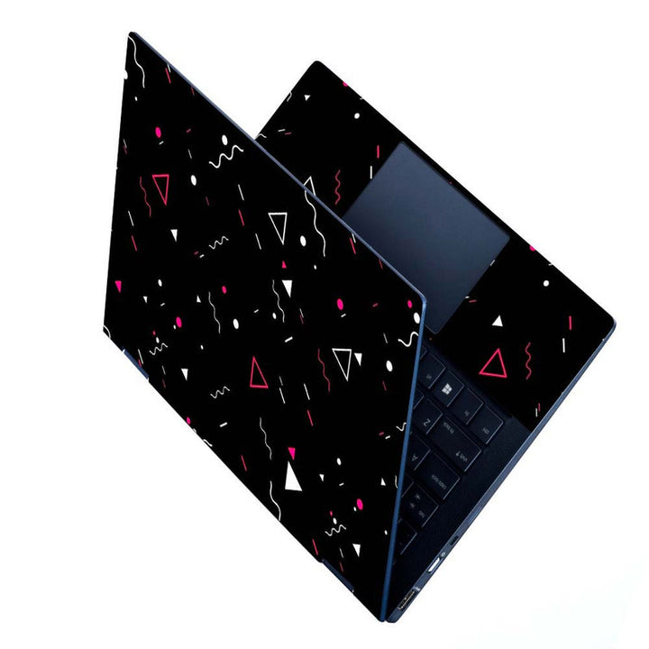 Full Panel Laptop Skin - Triangle Spiral on Black