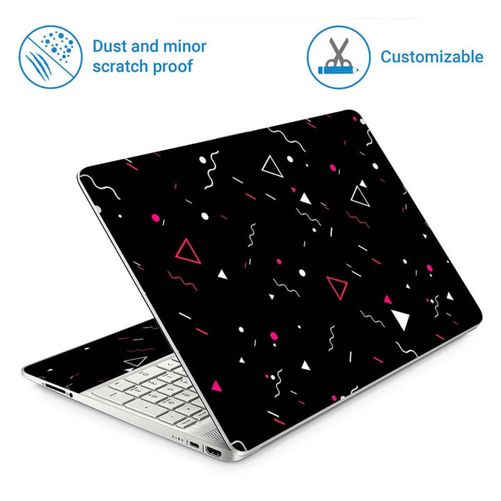 Full Panel Laptop Skin - Triangle Spiral on Black