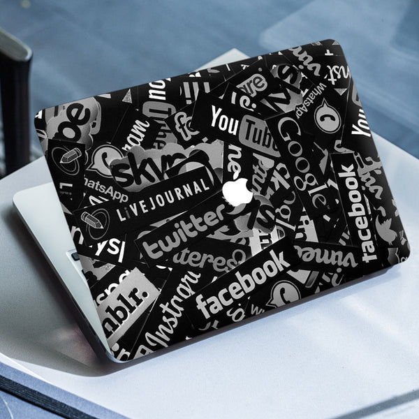 Laptop Skin for Apple MacBook - Twitter Facebook Collage - SkinsLegend