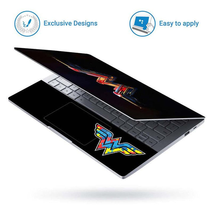 Full Panel Laptop Skin - W on Black