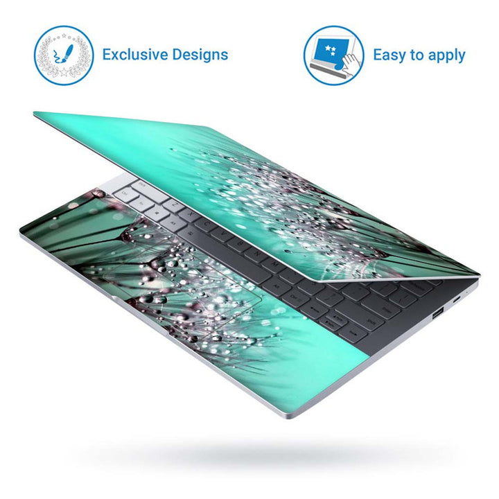 Full Panel Laptop Skin - Water Drops Green