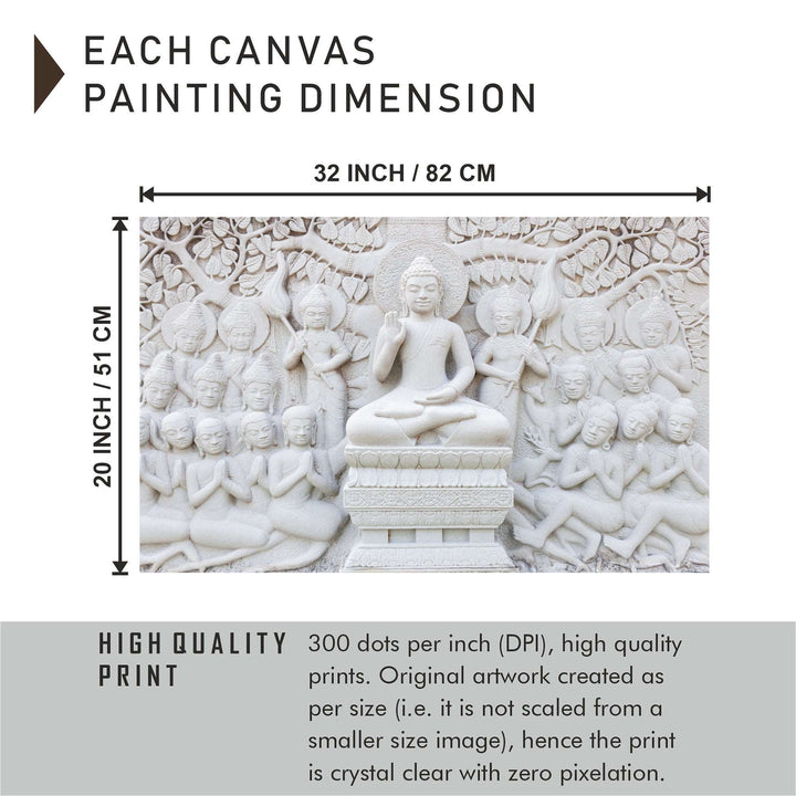 FineArts Rolled Canvas Painting - White Buddha