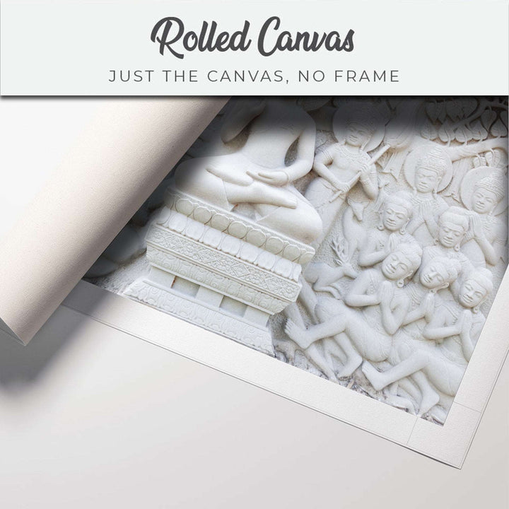 FineArts Rolled Canvas Painting - White Buddha