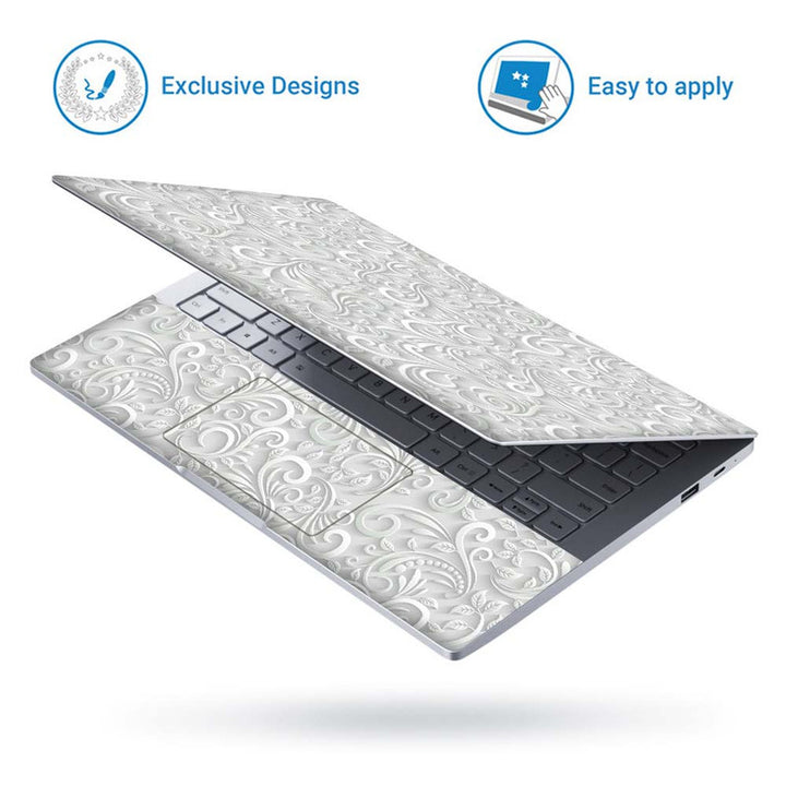 Full Panel Laptop Skin - White 3D Floral