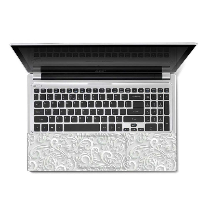 Full Panel Laptop Skin - White 3D Floral