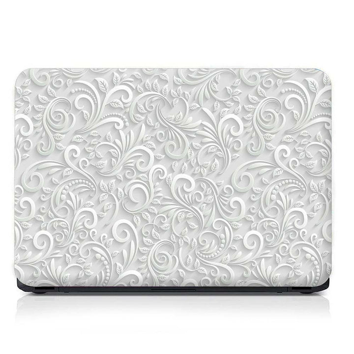 Full Panel Laptop Skin - White 3D Floral