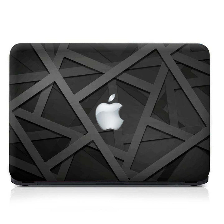 Full Panel Laptop Skin - White Apple on Black