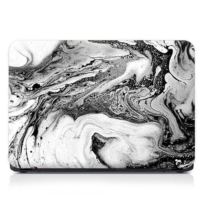 Full Panel Laptop Skin - White Black Marble Series