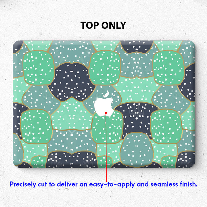 Laptop Skin for Apple MacBook - White Dots on Green Bubbles - SkinsLegend