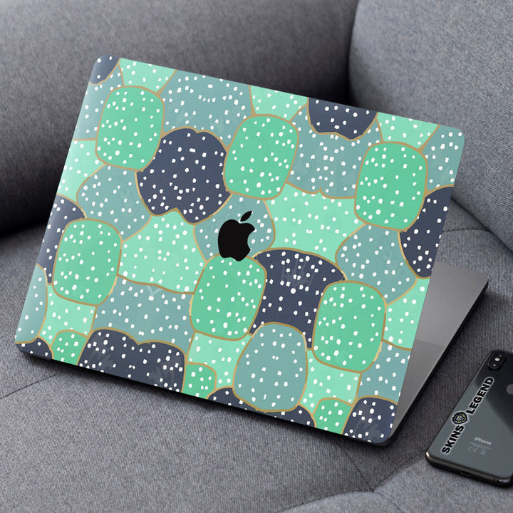 Laptop Skin for Apple MacBook - White Dots on Green Bubbles - SkinsLegend