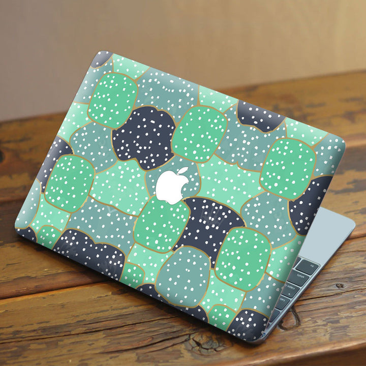 Laptop Skin for Apple MacBook - White Dots on Green Bubbles - SkinsLegend