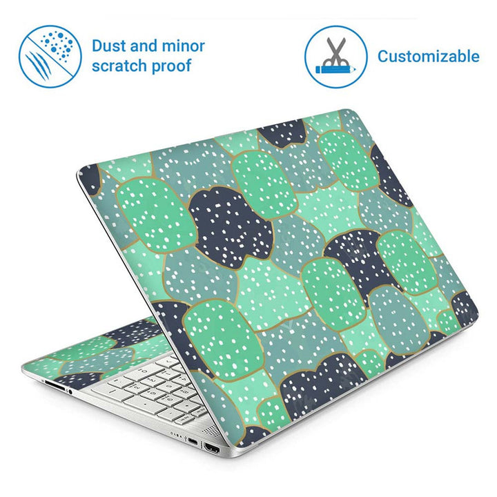 Full Panel Laptop Skin - White Dots on Green Bubbles