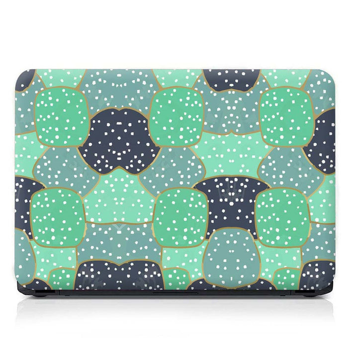 Full Panel Laptop Skin - White Dots on Green Bubbles