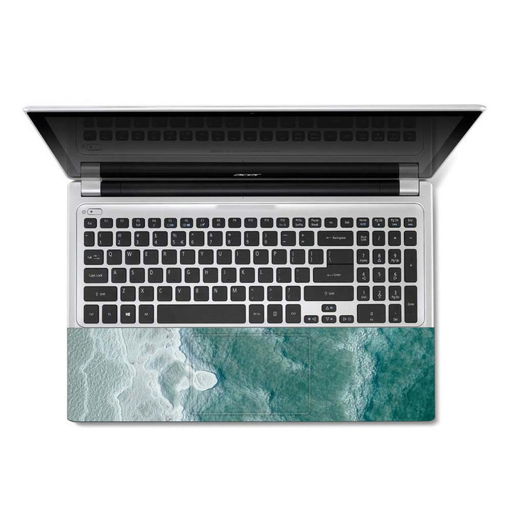 Full Panel Laptop Skin - White Green Sea