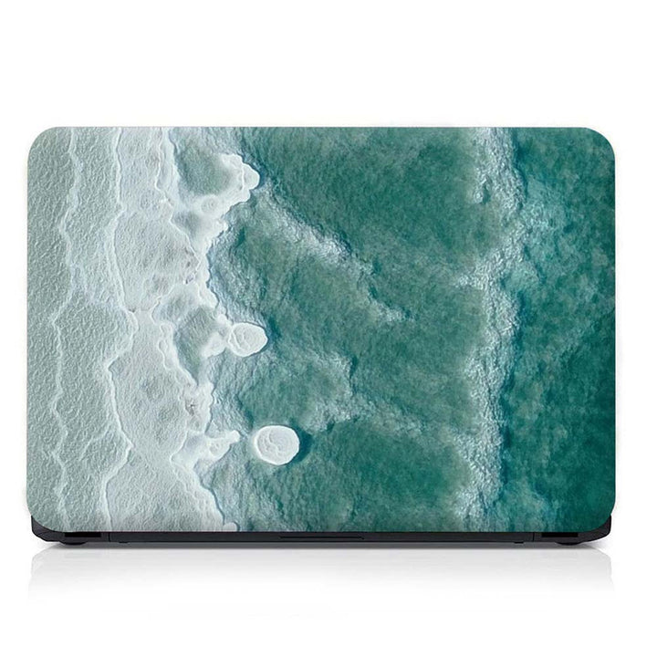 Full Panel Laptop Skin - White Green Sea