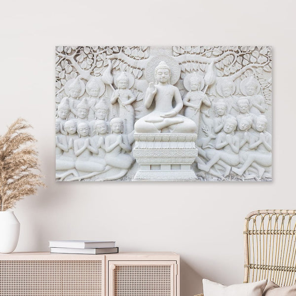 FineArts Rolled Canvas Painting - White Buddha - SkinsLegend