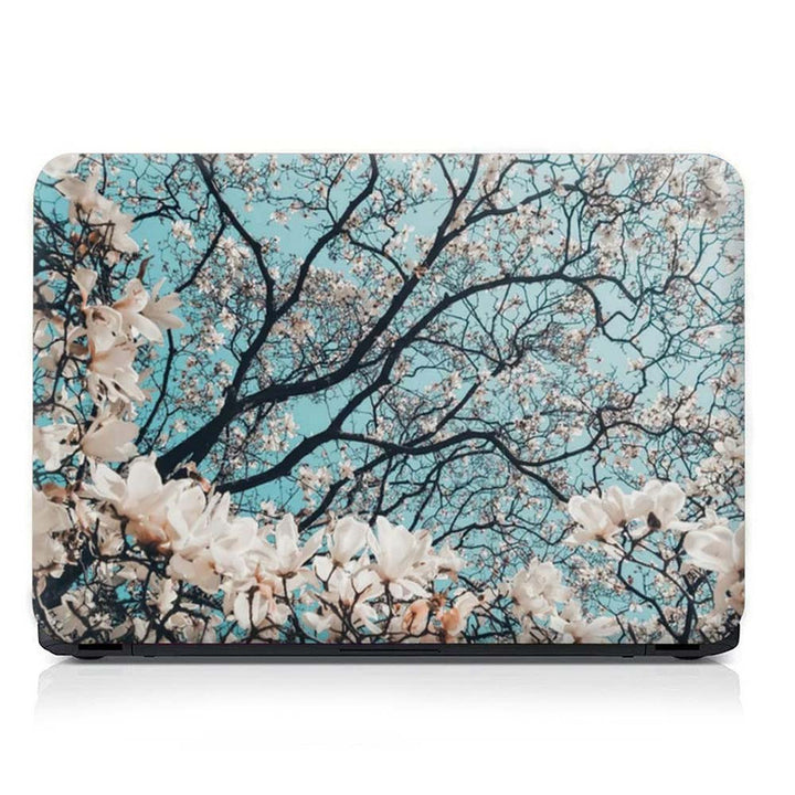 Full Panel Laptop Skin - Whitr Floral Stem