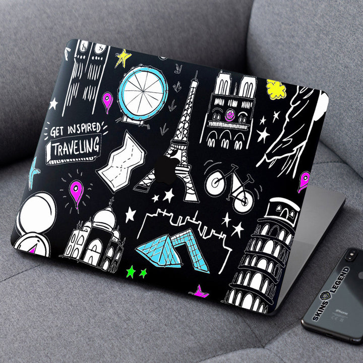 Laptop Skin for Apple MacBook - Wonders on Black - SkinsLegend