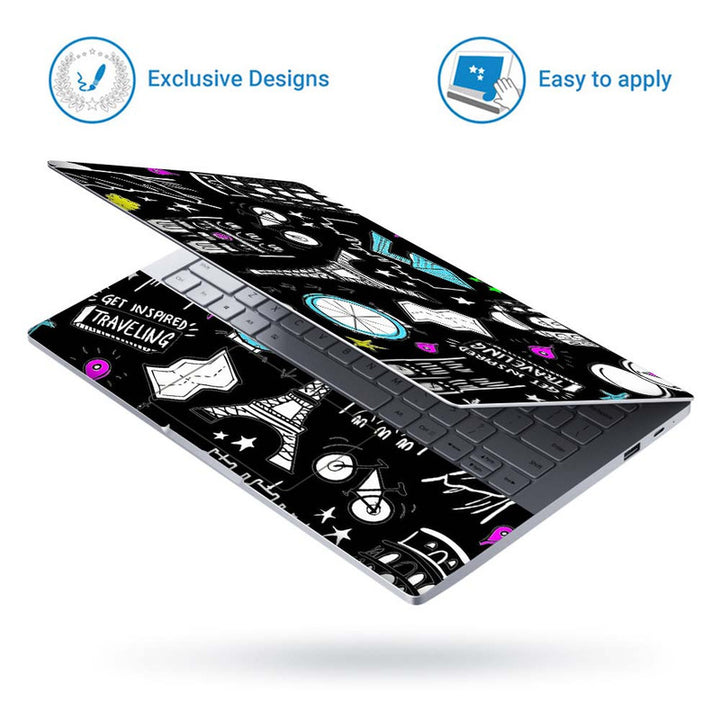 Full Panel Laptop Skin - Wonders on Black