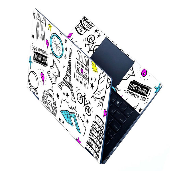 Full Panel Laptop Skin - Wonders on White