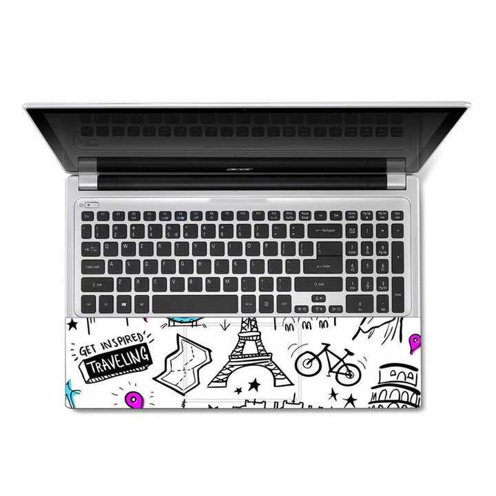 Full Panel Laptop Skin - Wonders on White