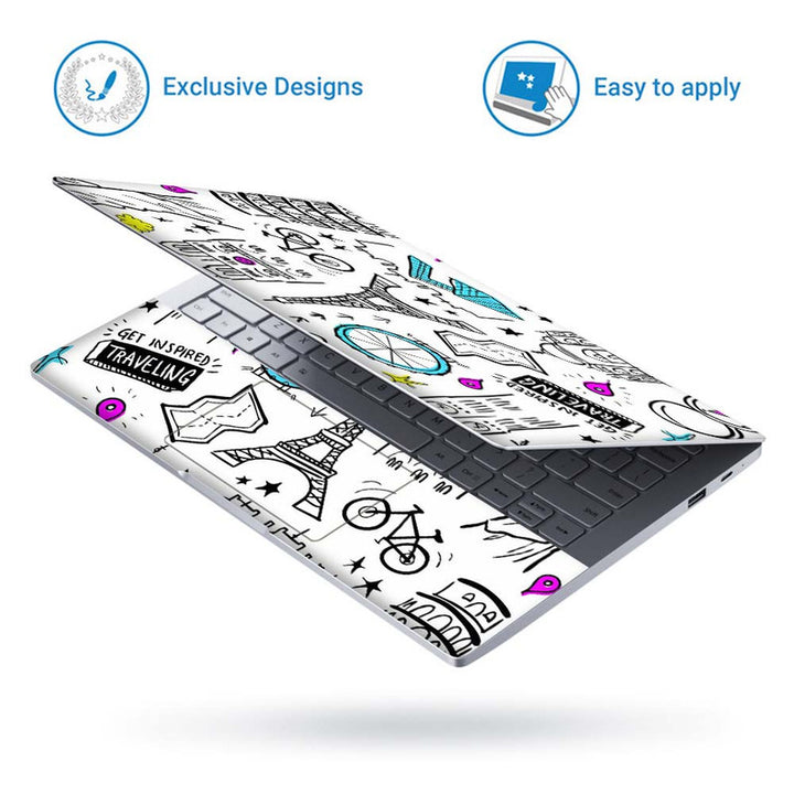 Full Panel Laptop Skin - Wonders on White