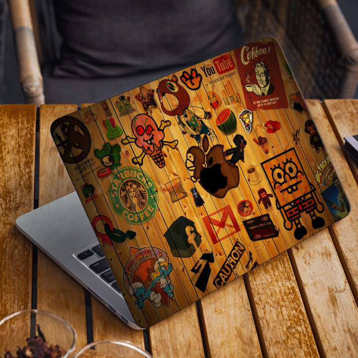 Laptop Skin for Apple MacBook - Wooden Drawing - SkinsLegend