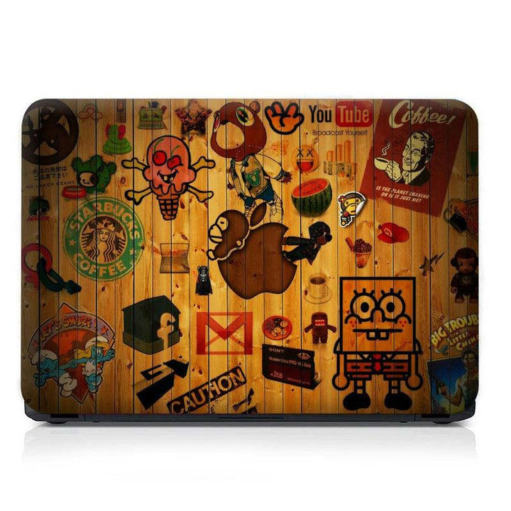 Full Panel Laptop Skin - Wooden Drawing