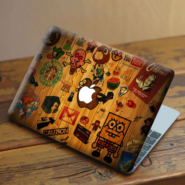 Laptop Skin for Apple MacBook - Wooden Drawing - SkinsLegend