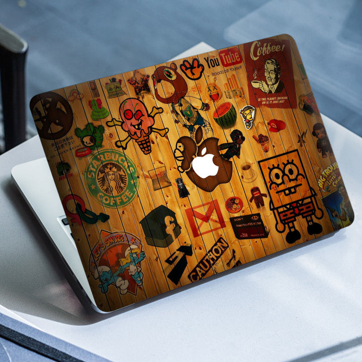 Laptop Skin for Apple MacBook - Wooden Drawing - SkinsLegend