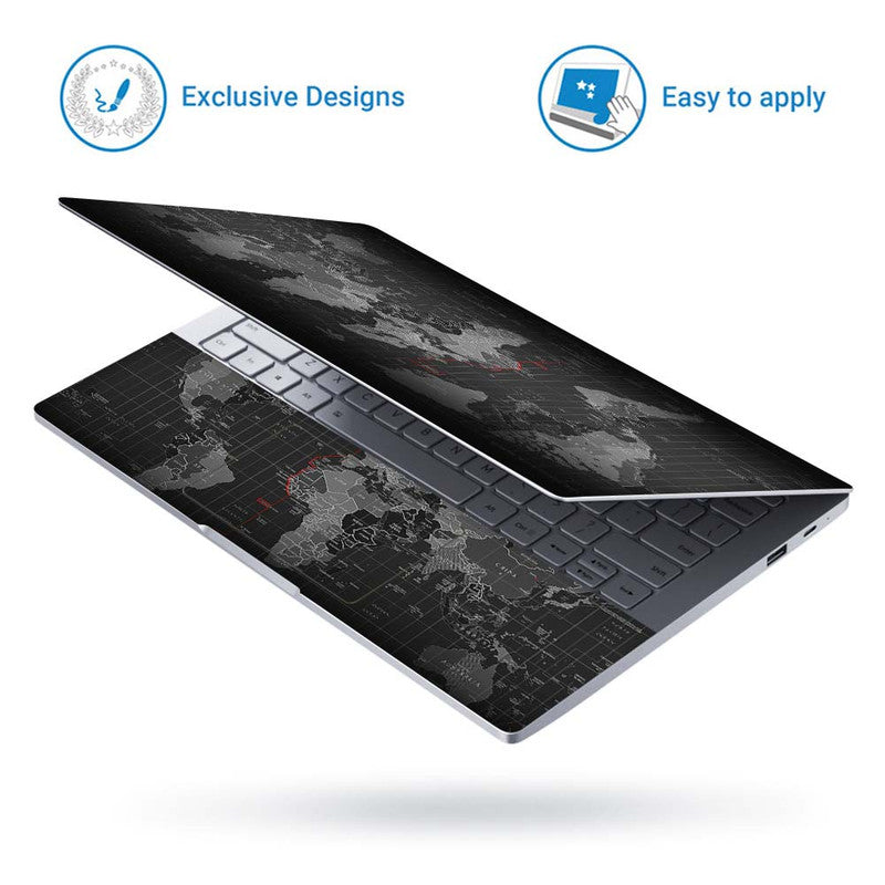 Full Panel Laptop Skin World Map Black SkinsLegend   World Map Black 308fbb07 83eb 4e4f Bf8c 3ec18f364e59 