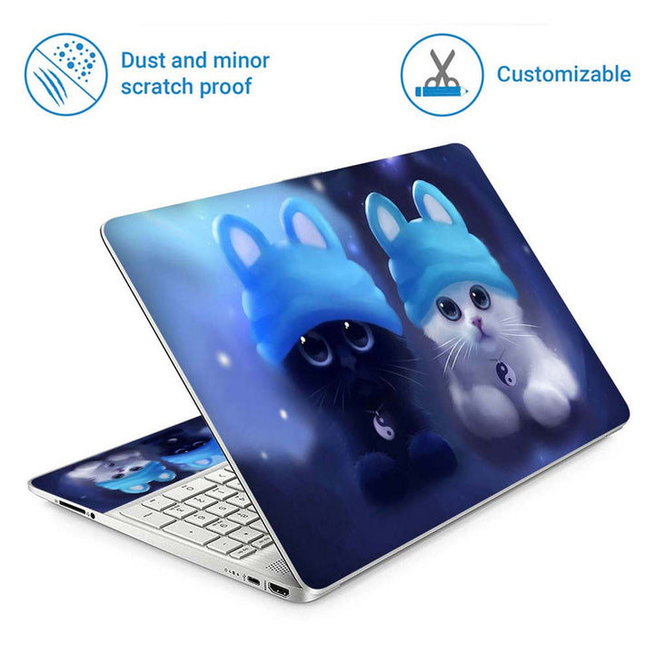 Full Panel Laptop Skin - Ying Yang Cats