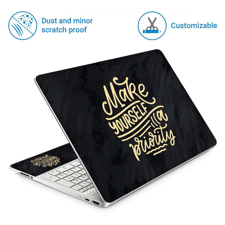 Full Panel Laptop Skin - Yourself Priority